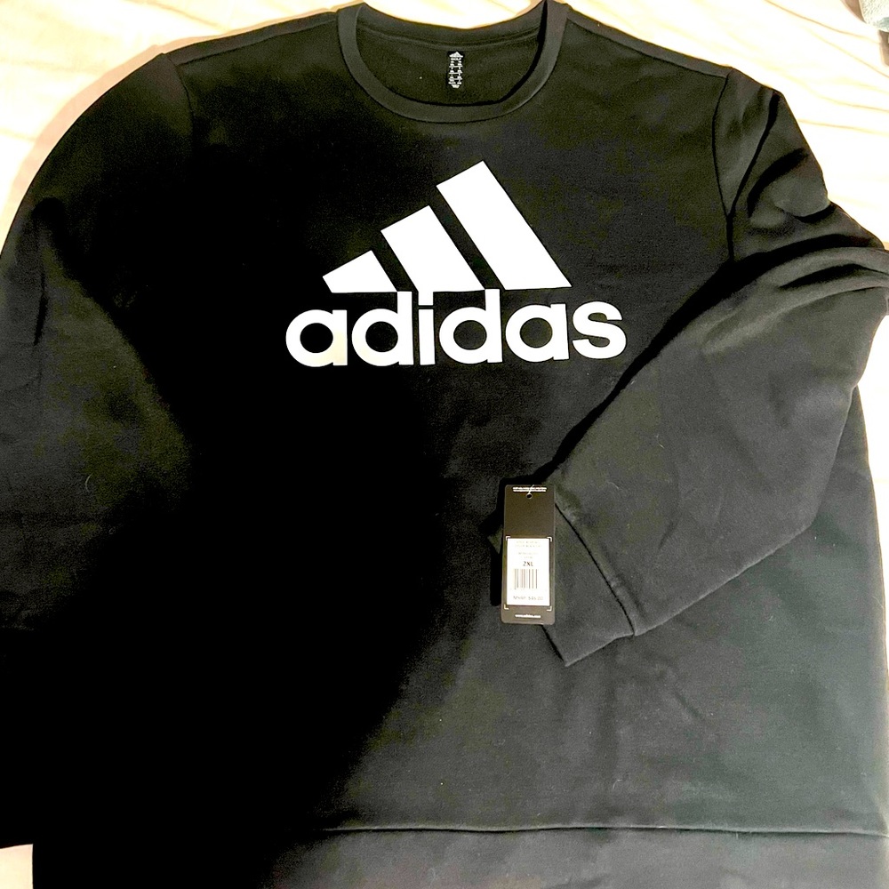 New Men’s Adidas Graphic Logo Sweatshirt Black